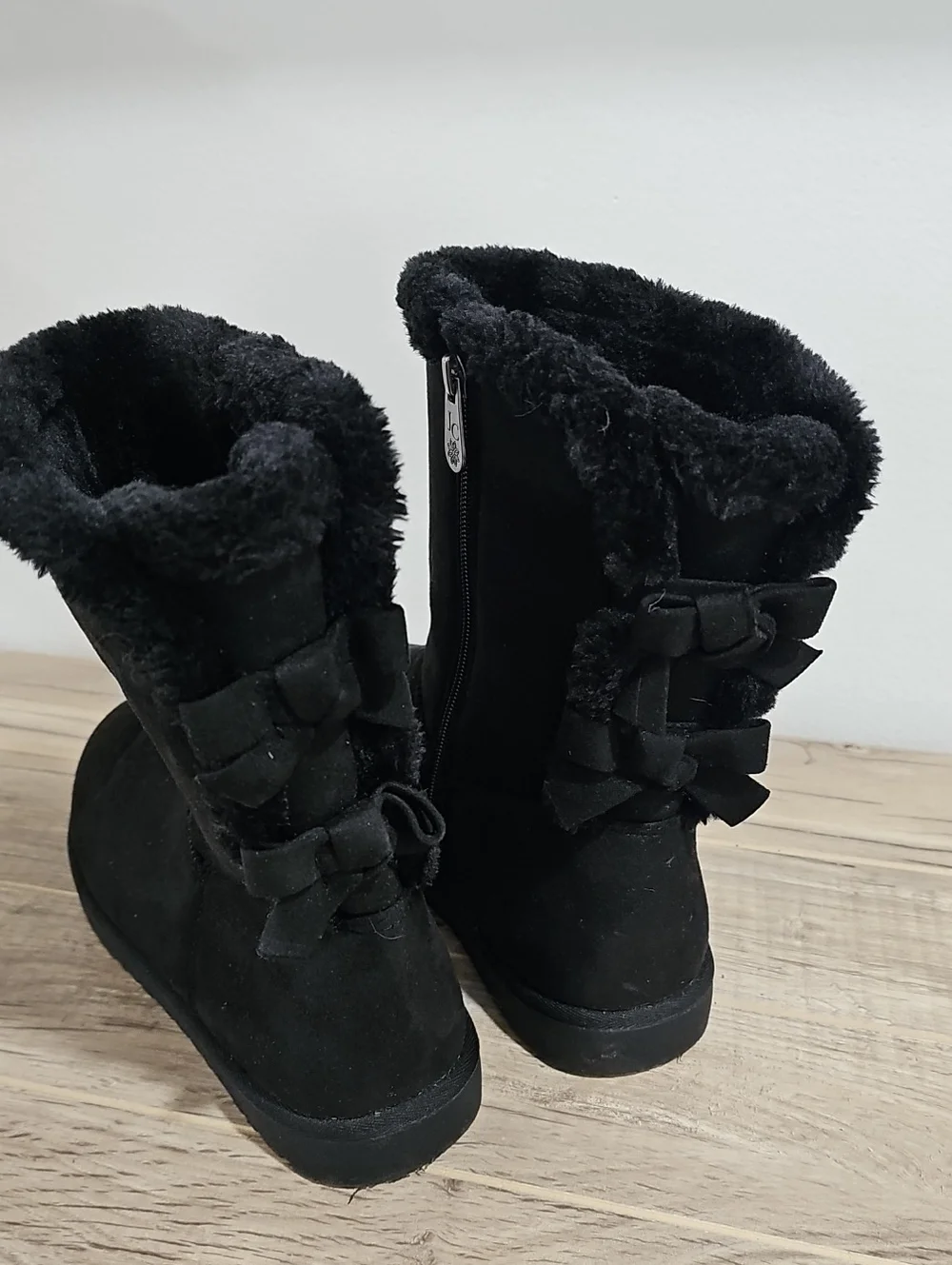 Jessica Cline Womens Black Suede Boots Size 8 W